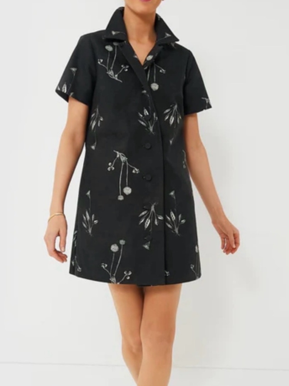 Tuckernuck Black Dress with White Floral Accents